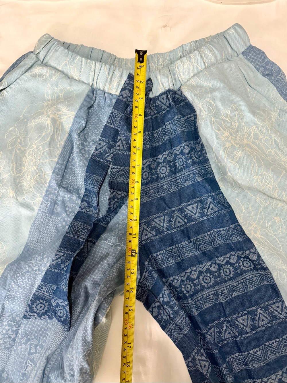 POL Pale Blue Joggers with Navy Patterned Panel - Picture 7 of 10